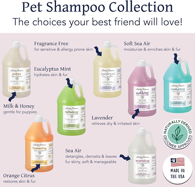 Bobbi Panter Nourishing Dog Conditioner Safflower Oil, Keratin, Shea Butter & Aloe Vera – Detangling Natural Formula for Soft, Smooth & Manageable Coat, 10:1 Concentrate, Made in USA, 1 Gallon