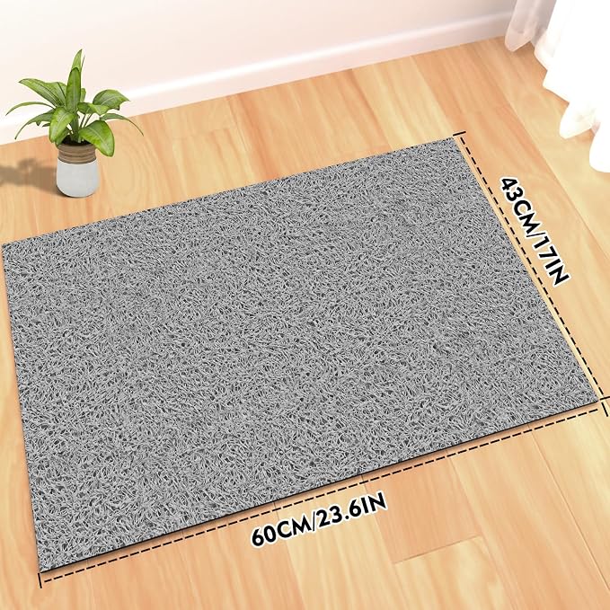 Bohemian Kitty Litter Mat 24"x17",Non-Slip Litter Box Mat, Washable Cat Litter Rug Catcher,Double-Layer Litter Trapping Mat for Scatter Control, Easy Clean Cat Food Mat & Floor Protector