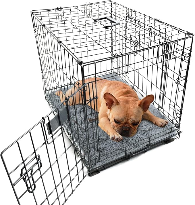 Dog Bed Crate Mat(24" X 18") 2 Pack, Soft Plush Dog Bed Pad | Machine Washable, Sleeping Mat with Anti Slip Bottom