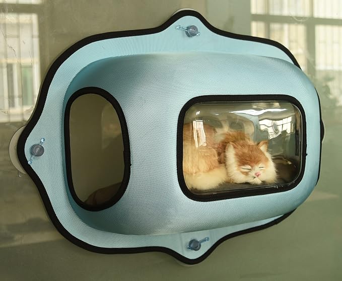 Pet Life ® 'Purr-View' See-Through Window Suction Cup Glass Gripping Kitty Lounger or Cat Bed Hammock