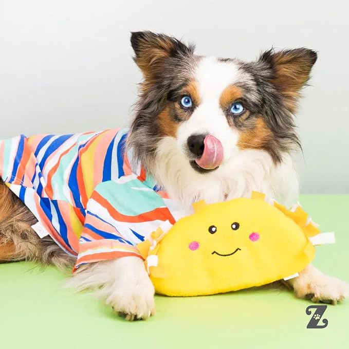 ZippyPaws NomNomz - Dog Squeaky Toys to Keep Them Busy, Funny Food Plush for Small & Medium Dogs, Cute Stuffed Puppy Toy, Pet Products, Gift for Dogs of All Breeds, Soft and Cuddly - Taco