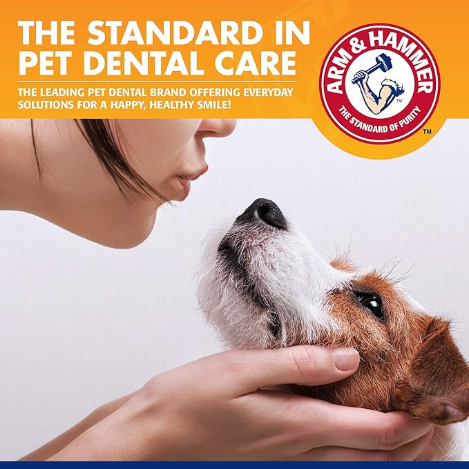 Arm & Hammer for Pets Tartar Control Dog Dental Care Kit, Banana Mint Flavor Toothpaste with Baking Soda, Double-Sided Toothbrush and Finger Brush Included, 2.5 Oz, 3-Piece