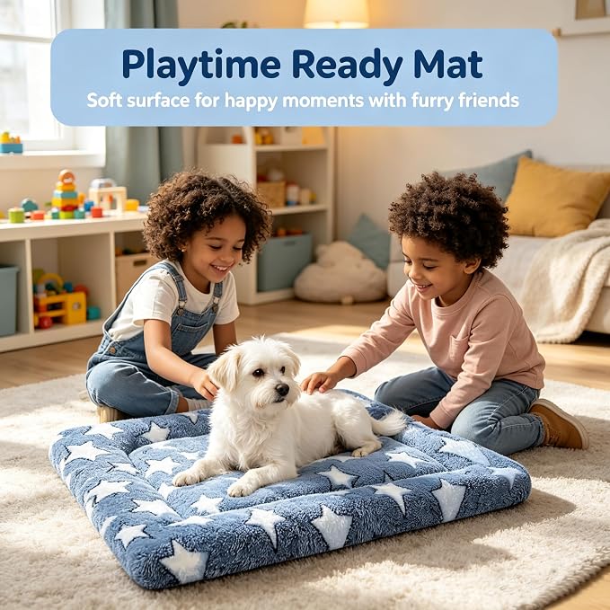 Dog Bed Mat - Soft Crate Pad for Kennel, Durable Pet Bed for Small Dogs & Cats - Comfort Support for Pet Crate, Cage, House