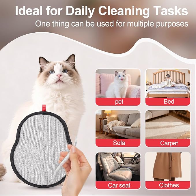 Pet Hair Removal Glove, Electrostatic Grooming Mitt for Dogs & Cats | Electrostatic pet hair remover tool with 5-finger design. Washable reusable for cats, dogs, sofas and furniture.