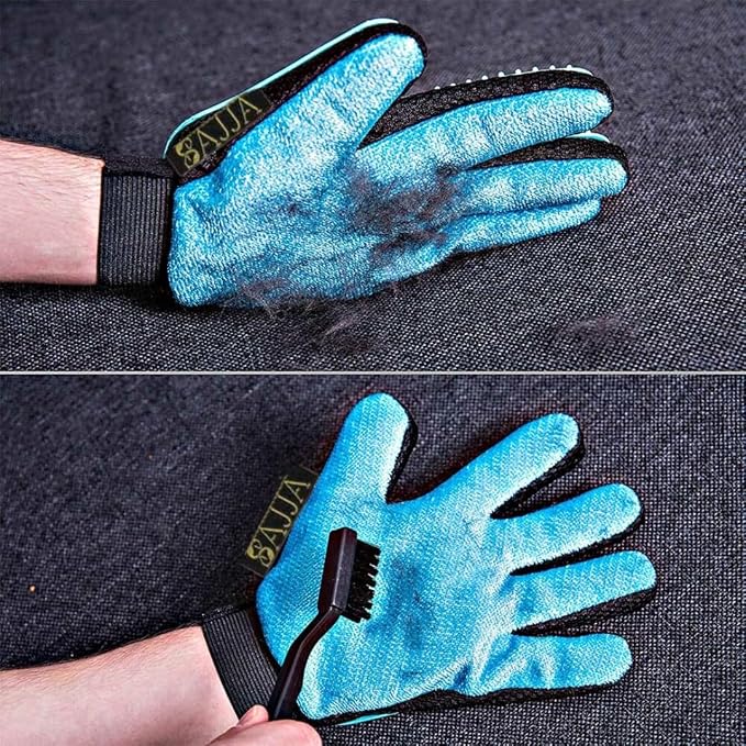 2-in-1 Pet Grooming Gloves 2-Pack – Double-Sided Deshedding & Pet Hair Remover for Dogs & Cats – Gentle Massage Glove – Lint Remover for Furniture & Clothing