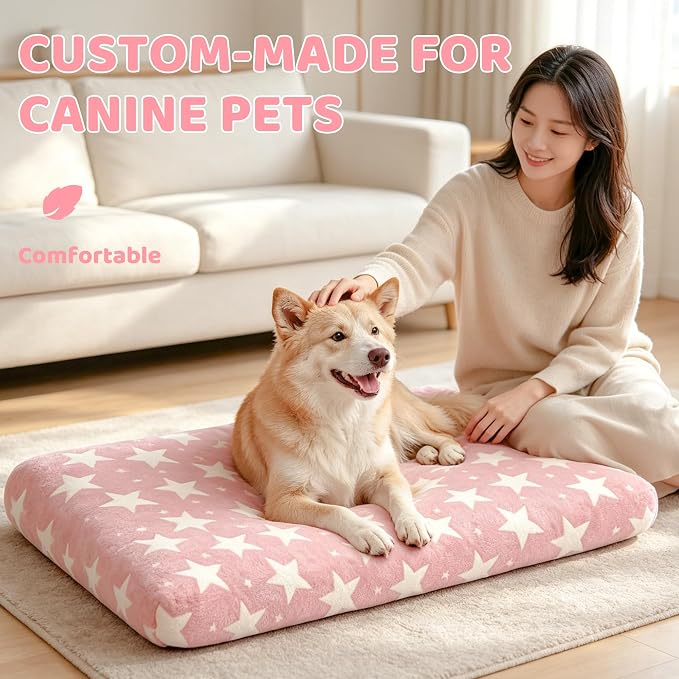 Orthopedic Dog Bed for Large Dogs with Removable Washable Cover | Orthopedic foam support, egg-crate design for joint pain relief, breathable cover, non-slip bottom, crate-friendly travel bed
