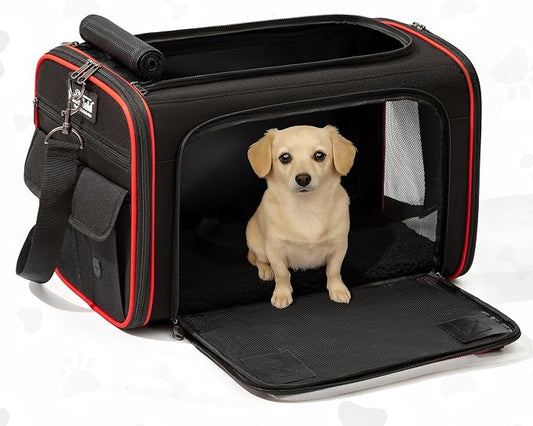 EliteField Soft-Sided Pet Carrier (3-Year Warranty, Airline Approved), Foldable Travel Bag with Removable Fleece Bed for Dogs, Cats & Small Pets, Scratch-Resistant Mesh