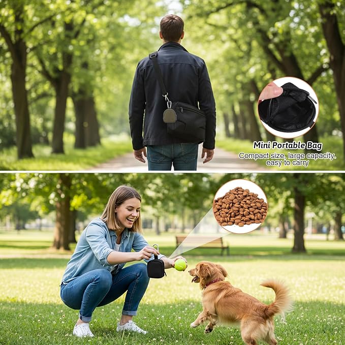 2PCS Dog Treat Pouches for Pet Training 3in Small | Dog Training Treat Pouch for Leash Portable Dogs Treat Bag for Travel Outdoor Use Reusable Small Dogs Treats Container