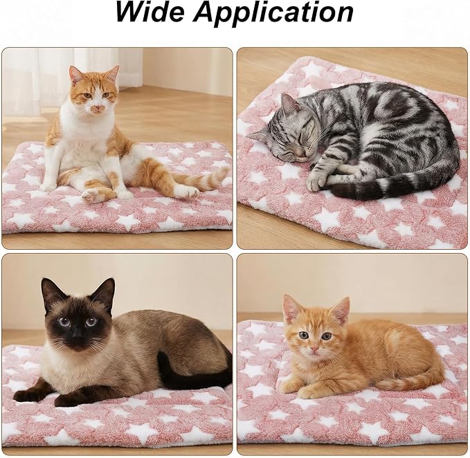 4 Pcs Washable Dog Bed Crate Mat Pad, Reversible Kennel Pad for Crate Pet, Replaceable Dog Cat Bed Guinea Pig Mats Ultra Soft for Small, Medium, Large Dogs Machine Washable 24x16 Inch