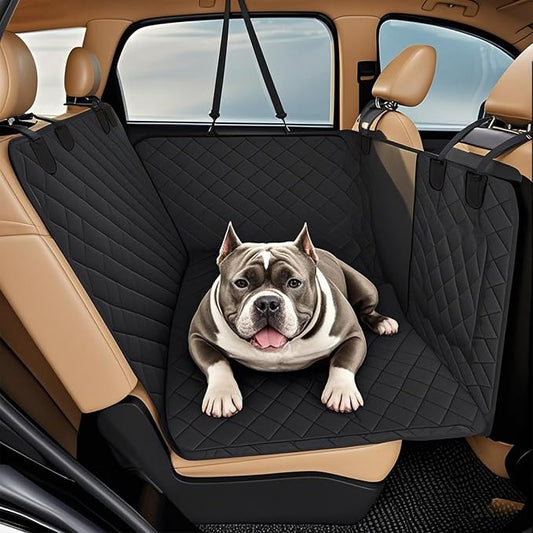 Exclusive Dog Car Seat Cover, Back Seat Cover for Dogs-Supports 400lb, Waterproof Dog Cars Seat Cover-Back Seat Pet Cover for Car SUV & Trucks, Pet Hammock for Car- Seat Cover for Dogs (1 Pack Black)