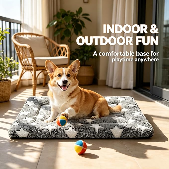 Dog Bed Mat - Comfortable Kennel Pad, Multi-Purpose Crate Bed for Dogs & Cats, Soft Support