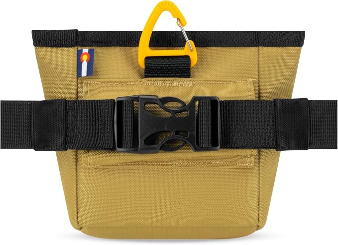 Goodie Treat Bag, Dog Treat Training Pouch | Magnetic Closure | 3 Ways to Wear | Hands-Free Waist Belt | Water-Resistant Recycled Vegan Fabric (Antelope)