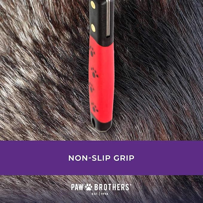 Ryan's Pet Supplies Paw Brothers 10 Blade Medium Dematting Undercoat Rake for Dogs and Cats, Professional Grade, Dog Shedding Brush, Stainless Steel Blades, Rounded Gentle Teeth