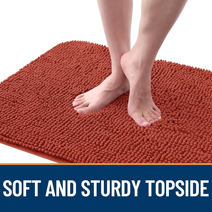 OLANLY Dog Door Mat for Muddy Paws 44x32, Super Absorbent Chenille Mud Mat | Maple Red, Absorbs Moisture and Dirt, Non-Slip Machine Washable Doormat, Quick-Drying Indoor Entryway Floor Carpet for Dogs