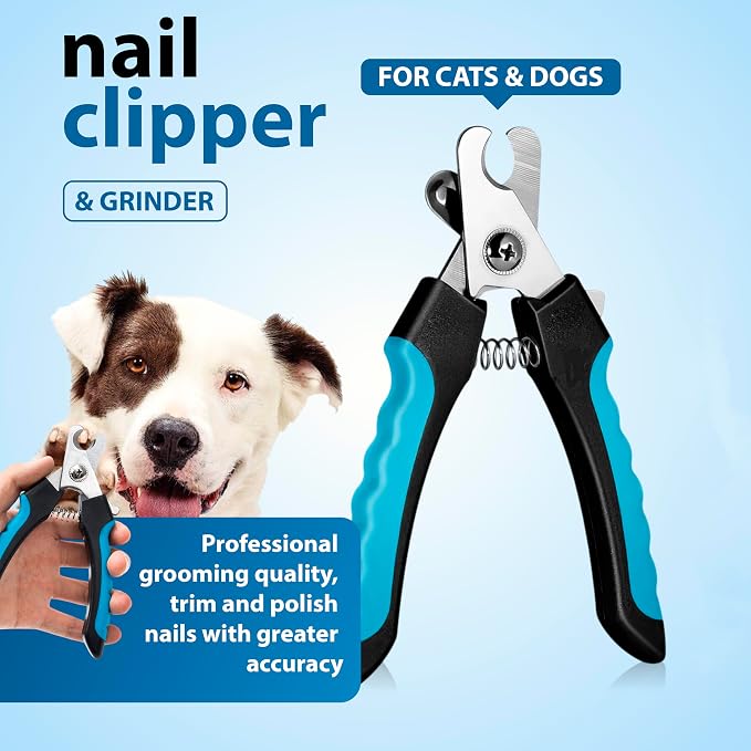 Pet Grooming Glove Set for Dogs & Cats - Professional Pet Hair Removal Glove with Free Nail Clippers and Silicone Finger Toothbrush