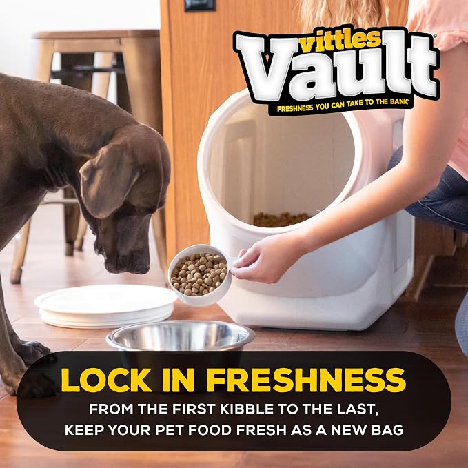 Vittles Vault Airtight Stackable Pet Food Storage Container Up to 60lbs | With Sealing Lid for Dry Pet Food, Made in USA, Measures 14.5 In L x 19 In H