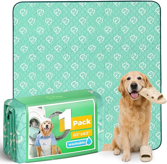 FXW Washable Pee Pads for Dogs, Super Absorbent, 63" Square, 1 Pack | Machine washable, Non-slip backing, Fits 24"H 8-Panel FXW Rollick/Homeplus Playpens