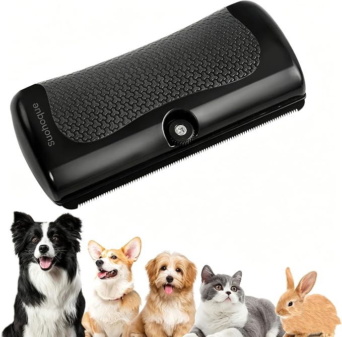 Dog Cat Deshedding Brush, Pet Hair Remover Grooming Cat Brush for Pet Short/Long Hair, Gentle Grooming Tool for Matted & Loose Hair for Dogs, Cats & Horses