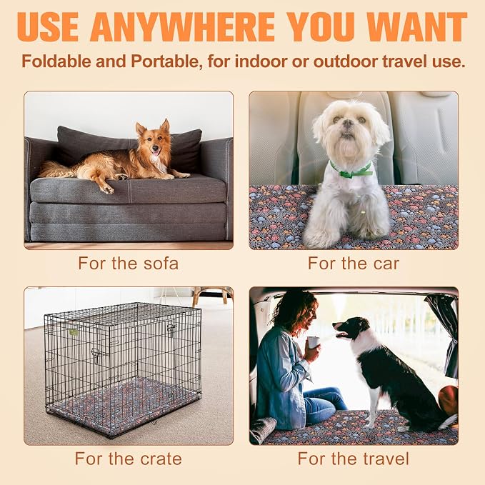 BEAUTYZOO Dog Crate Pad Washable Ultra Soft Pet Kennel Mat XLarge, 48" Gray | Ultra Soft Crate Pad,Anti-Slip Bottom,Waterproof Lining Protects Floors & Furniture,Comfortable Cozy Mats for Cage Car Travel