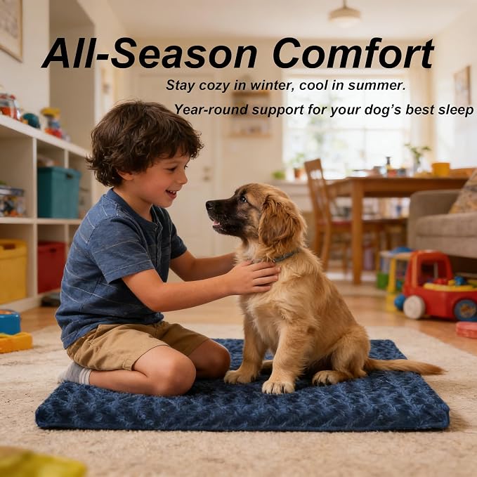 Dog Bed Mat - Durable & Cute Crate Dog Beds for Small Dogs & Cats, Comfortable Kennel Pad for Home, Crate & Travel