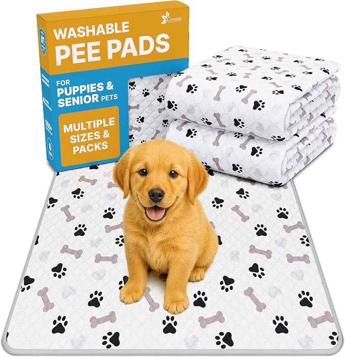 Washable Pee Pads for Dogs - Waterproof Reusable Puppy Pads with Anti-Slip Backing, Pet Training Pad for Puppy Playpen, Crate, Whelping Box, Potty Training (Pack of 2 - 48x48)