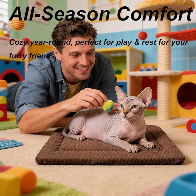 Cat Bed Mat - Durable & Cute Crate Beds for Extra Small Dogs & Cats, Comfortable Kennel Pad for Home, Crate & Travel
