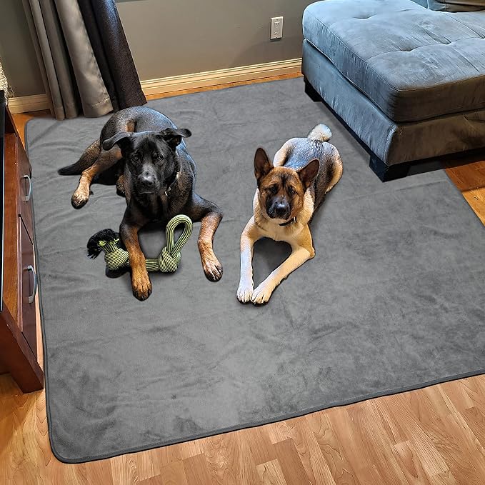 Washable Pee Pads for Dogs 72x72: 4-Layer Extra Large Reusable Puppy Pad Non-Slip Backing, Waterproof Dog Pee Pad Washable for Potty Training, Playpen, Senior Dogs, Whelping, Incontinence (Pack of 2)