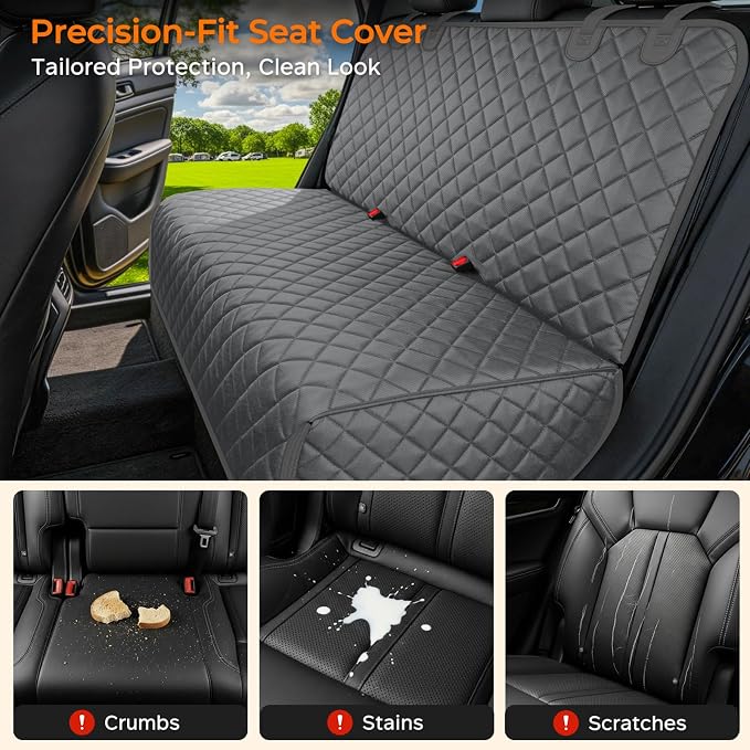 URPOWER Dog Car Seat Cover for Back Seat, Waterproof Car Seat Protector for Child Carseat & Pets, Nonslip Car Seat Covers for Large Sedans & Large SUVs