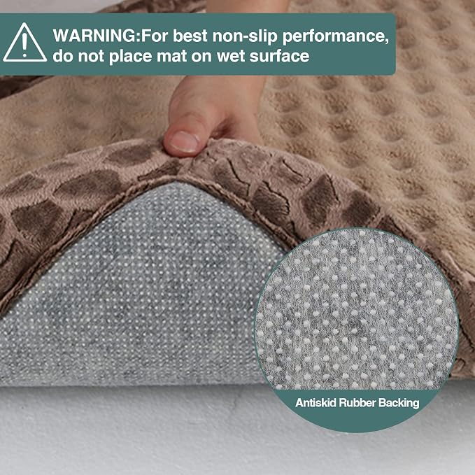 Large Dog Crate Pad 36 inch Memory Foam Dog Kennel Bed Soft Flannel Washable Anti Slip Puppy Sleeping Mat,Brown | Soft Flannel Washable Anti Slip Pet Sleeping Mat Soft Brown