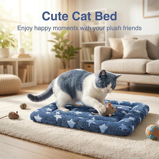 Cat & Dog Bed Mat - Reversible Dog Crate Bed Mats, Soft & Breathable Kennel Pad, Durable Crate Bed for Extra Small Dogs & Cats