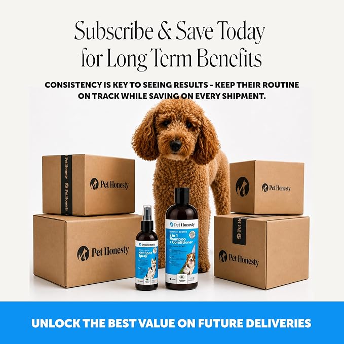 2 in 1 Dog Shampoo and Conditioner - Medicated Cat Shampoo for Itchy Skin Relief, Sensitive Skin Oatmeal Shampoo with Aloe Vera + MicroSilver BG for Hot Spot Treatment, Deodorizing Wash (16oz)