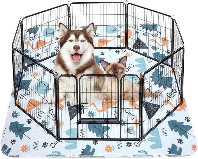 FURTIME Washable Pee Pads for Dogs, Super Absorbent, 1 Pack 72"x72" Blue | Super Absorbent Reusable Training Dog Pads, 100% Waterproof Non-Slip Dog Mat for Whelping, Housebreaking