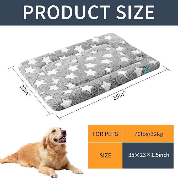 Dog Bed Mat - Comfortable Kennel Pad, Multi-Purpose Crate Bed for Dogs & Cats, Soft Support