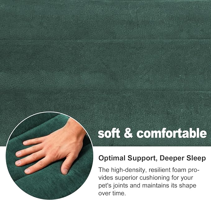 pobopobo Dog Crate Pad, Ultra Soft & Anti-Slip Kennel Mat, Secure Fit for Metal Crates & Dog Cages, Washable Cozy Bed for Small Medium Large Dogs (Green, M(28"*16"*1.5"))