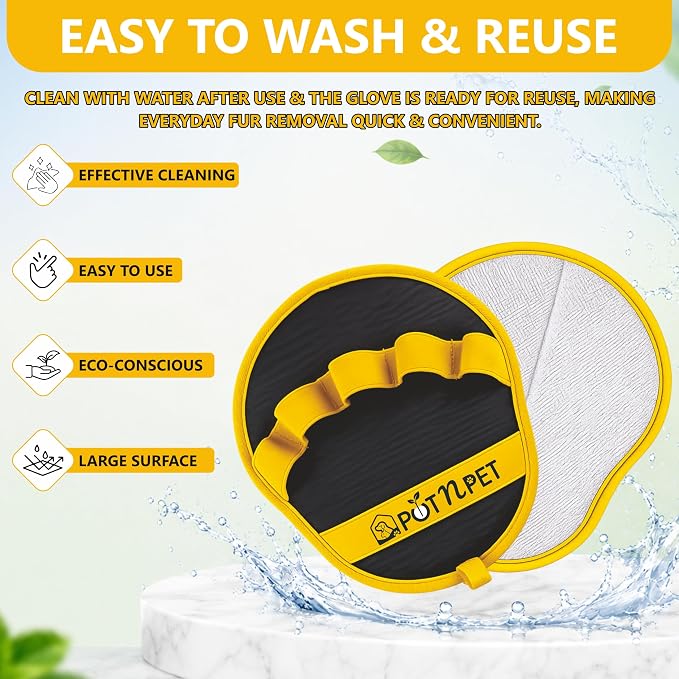 Pet Hair Removal Glove for Dogs & Cats – Reusable Electrostatic Magic Brush Five Finger Grooming Mitt, Washable Pet Hair Remover Tool for Laundry, Couch, Carpet, Car Seat, Clothing & Furniture | Reusable & Washable, No Refills Needed