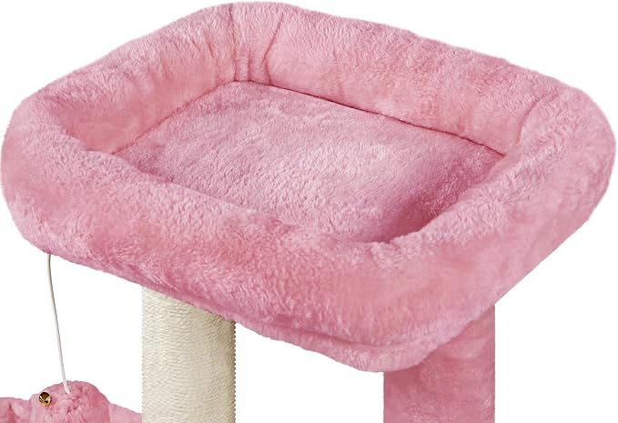 Topeakmart 34''H Cat Tower, Cute Cat Tree with Condo Nest Platform Scratching Posts, Activity Center for Indoor Cats Play & Rest