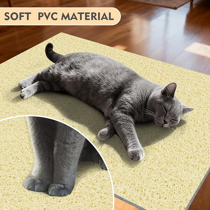 Bohemian Kitty Litter Mat 24"x17",Non-Slip Litter Box Mat, Washable Cat Litter Rug Catcher,Double-Layer Litter Trapping Mat for Scatter Control, Easy Clean Cat Food Mat & Floor Protector