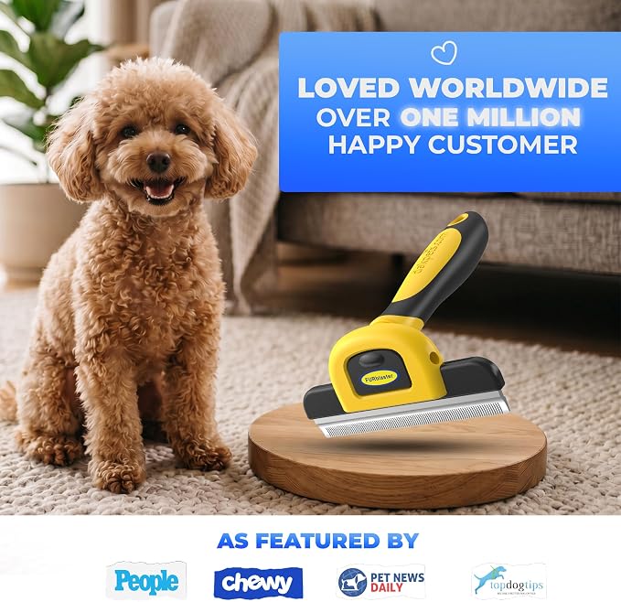 DakPets Stainless Steel Deshedding and Dematting Tool | Professional Pet Grooming Fur Brush for Cats and Dogs Hair Removal