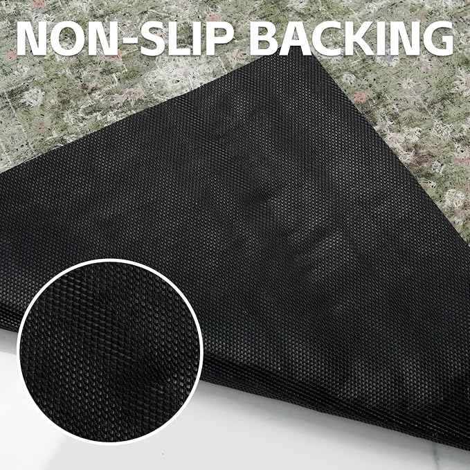 Cat Litter Mat Litter Trapping Mat, 40"x30" Waterproof Urine Proof Litter Box Mat Catcher Mat Non-Slip Washable for Kitty Kitten, Green