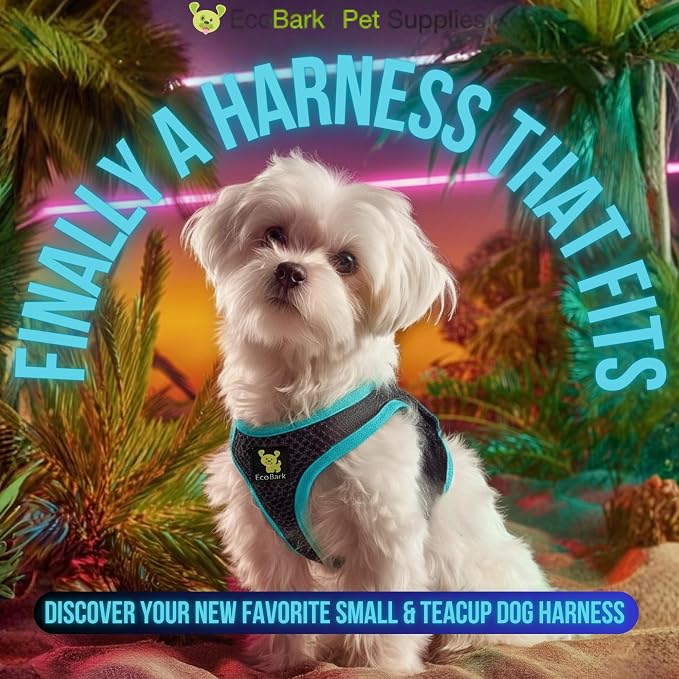 EcoBark Step in Dog Harness Reflective Soft Ultra Padded Mesh Dog Harnesses for XXS, XS, Small, and Medium Dogs Eco-Friendly Comfort Secure Halter No Pull Adjustable Pet Vest
