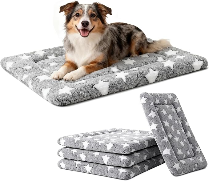Dog Bed Mat, Reversible Crate Pads for Small/Medium/Large Dogs & Cats Sleeping, Portable & Soft, Dog Beds Crate Pad (Grey, M(30"*20"*1.5"))