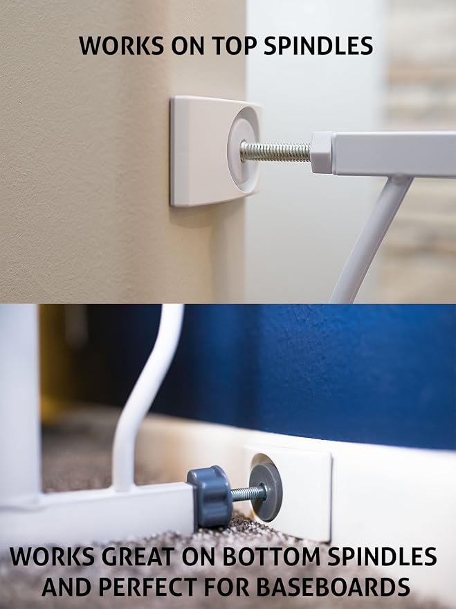 Wall Nanny - Dog Gate Wall Protector (Made in USA) Protects Walls and Doorways from Pet Gates - for Pressure Mounted Indoor Safety Baby Gates (4 Pack) White