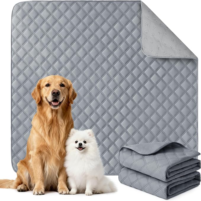 Eterish Reusable Washable Pee Pads for Dogs Extra Large 36'' x 48'' 2 Pack, Absorbent Pet Puppy Dog Training Pads Non-Slip, Waterproof Whelping Potty Pads for Dogs Leak-Proof