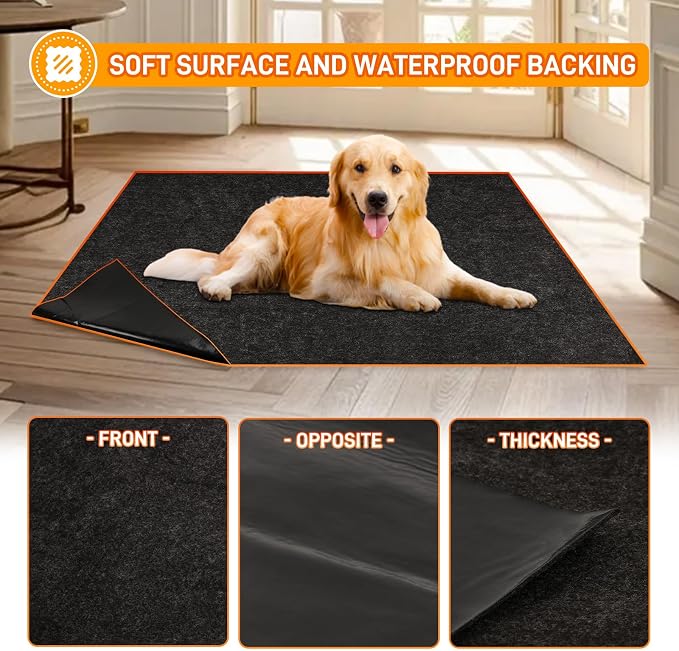 MODIGT Dog Crate Pad Liner for Kennel Training 59"×48" Under Pet Cage Mat | Absorbs,Waterproof,Non-Slip,Washable Puppy Pee Pad for Protect Floors