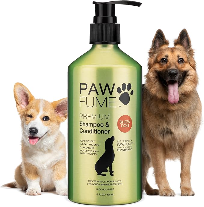 PAWFUME Deshedding Dog Shampoo and Conditioner, Show Dog, 1-Pack | Probiotic pH-balanced formula nourishes, detangles and deep cleans silky coats, salon-quality Shampoo for Dogs