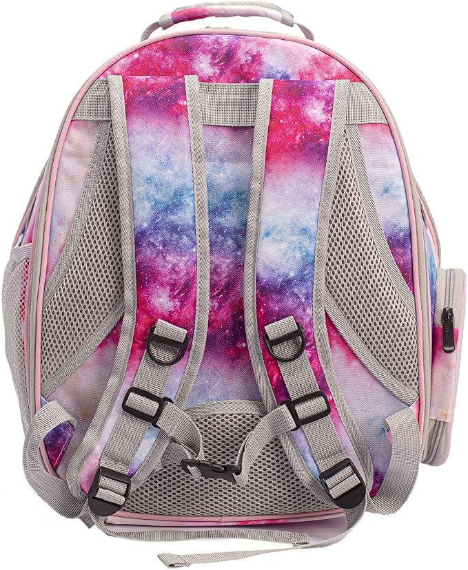 Galaxy Pink Dual Expandable Cat Backpack Carrier, Fit up to 20 lbs, Expandable Pet Carrier Backpack for Large Fat Cat and Small Puppy