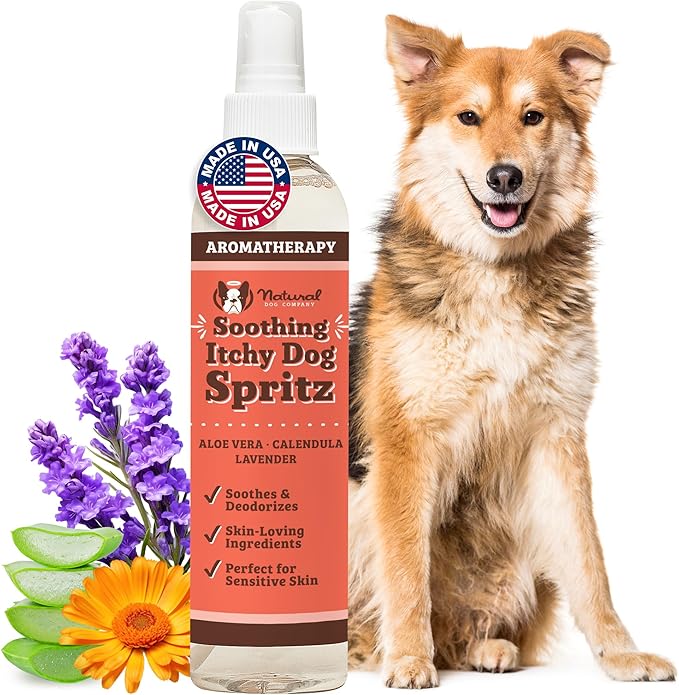Natural Dog Company Dog Spray for Itchy Skin - 8 oz – Hypoallergenic Deodorizing Spritz with Aloe, Lavender & Calendula – for Itchy Skin, Refresh Coat Between Baths – No Parabens and Alcohol Free