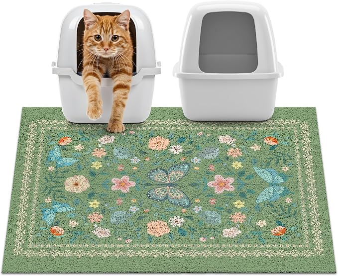 Unicorn Catcher 33"x22" Cat Litter Mat Non-Slip Washable Litter Box Mat | High-Density PVC Litter Catcher Mat Efficiently Traps Scattered Litter From Paws To Keep Floors Clean