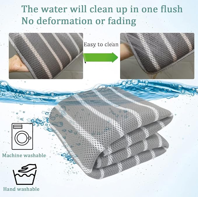 REEZEIVI Breathable 3D Air Mesh Pet Mat,Anti-Slip Bottom,Washable,22×16 | Dog Crate mat / Pet Crate pad,Anti-Slip Bottom,Non-stuffy,Machine Washable