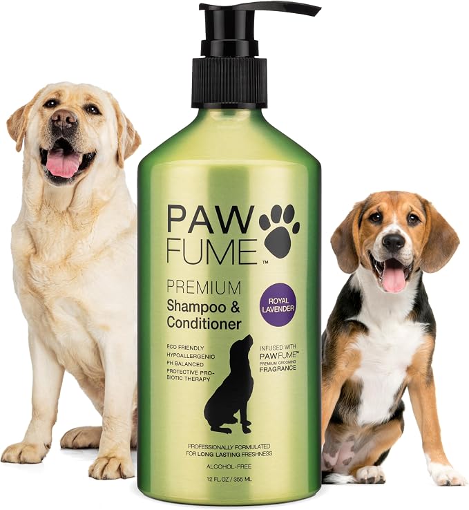 PAWFUME Dog Shedding Shampoo and Conditioner, Royal Lavender, 1-Pack | Probiotic pH-balanced deep-cleaning formula nourishes and detangles silky coats, salon-quality Shedding Shampoo for Dogs